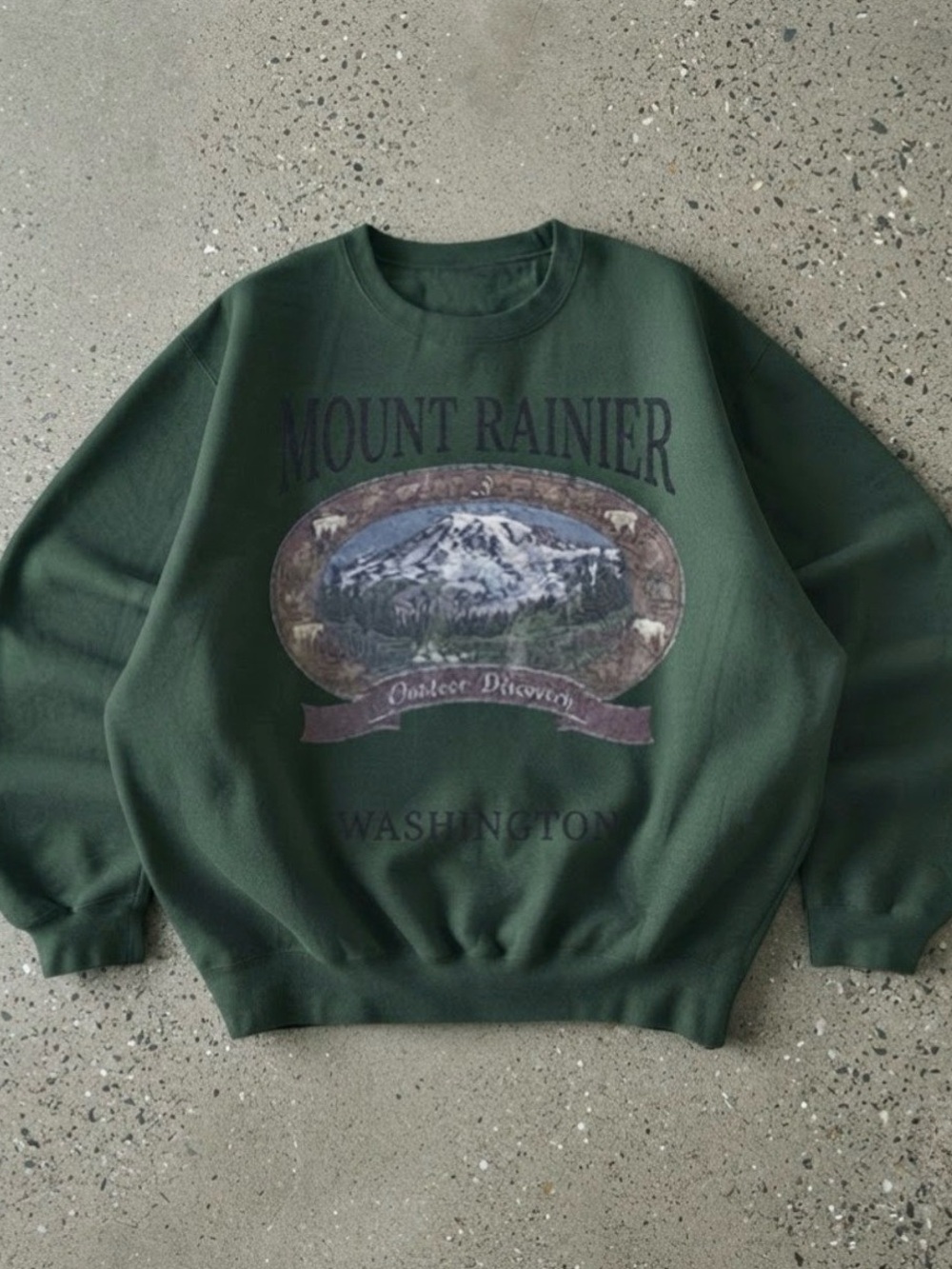 Mount Rainier Washington Crewneck Heavy Cotton Gildan Sweatshirt